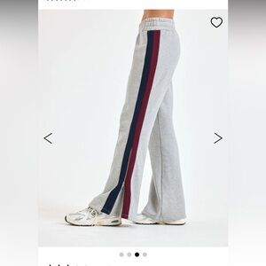 NEW AYDA LAUREN  WOMENS FLARE 2 STRIPE SWEATPANTS MEDIUM MARL GRAY COLOR